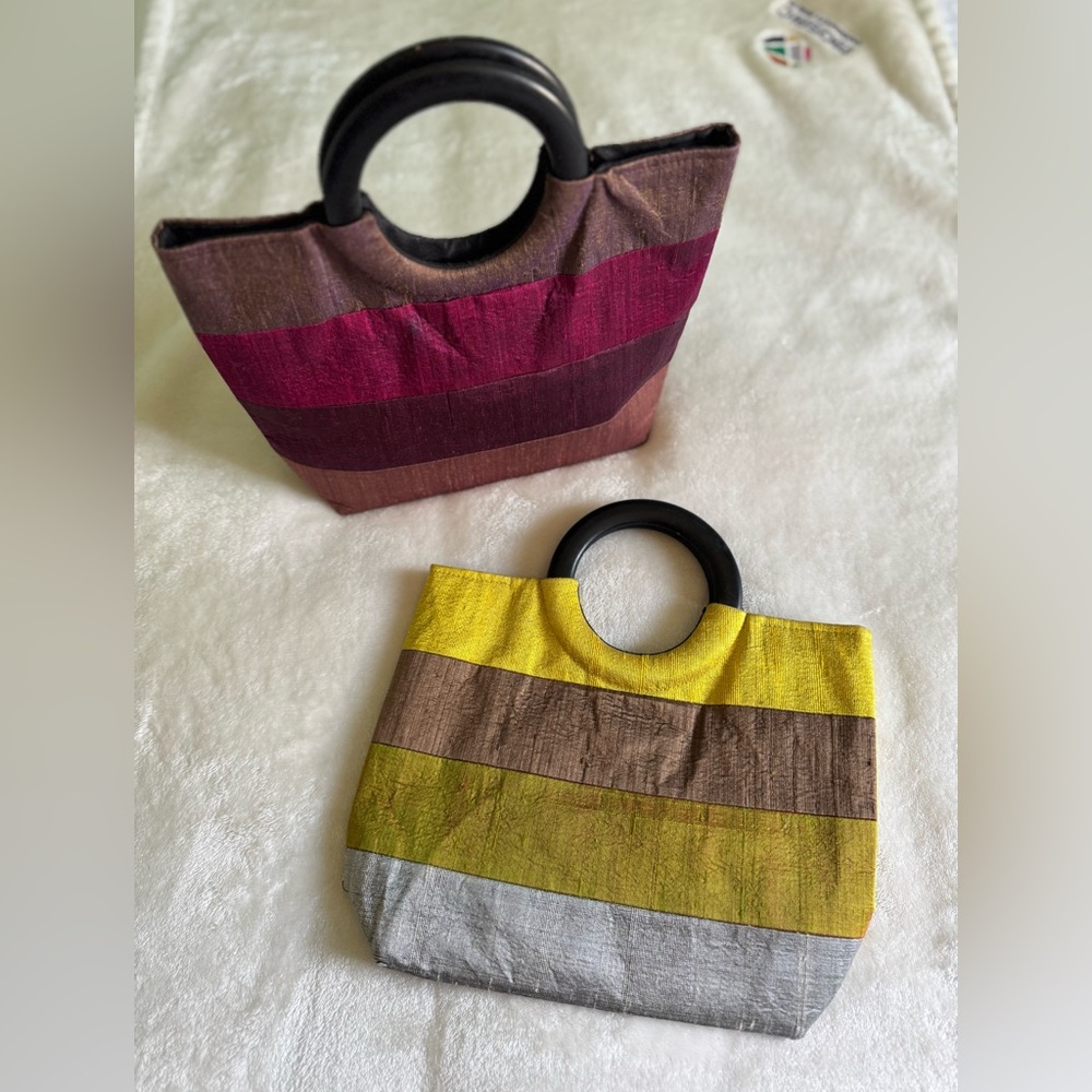 Native Brown and Pink Totes with Circular Handles